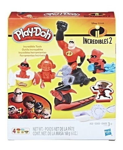 Los Increibles 2 Play Doh 4 Masas 5 Moldes Original Hasbro 
