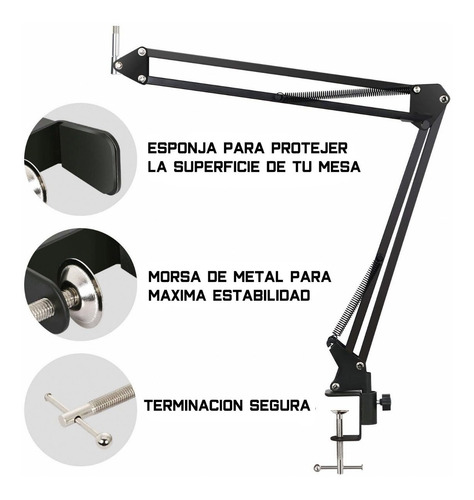 Imagen 7 de 9 de Soporte Mesa Mut Para Micrófono De Estudio Brazo Articulado