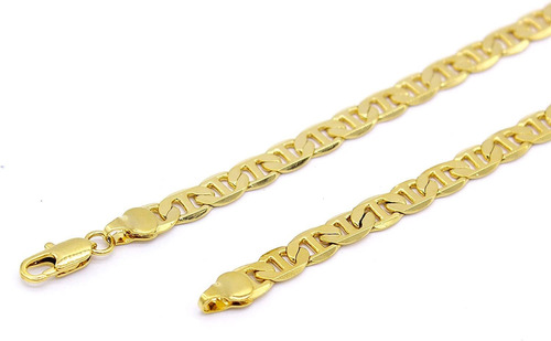Gm Jewelry 18k Chapado En Oro Plano Mariner/marina 3mm Caden