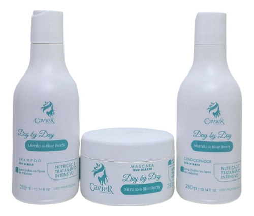 Kit Shampoo Mascara Condicionador 840ml Mirtilo Cavier