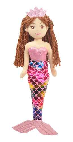 Linzy Toys, 18'' Alani Mermaid Soft Plush Rag Doll, Light P.