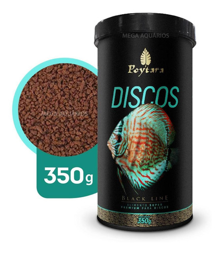 Ração Peixes Poytara Discos 350g Acará Disco Bandeira Pote G