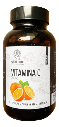 Vitamina C 500mg 120 Cap. Acido Ascorbico / Natural Telchi.