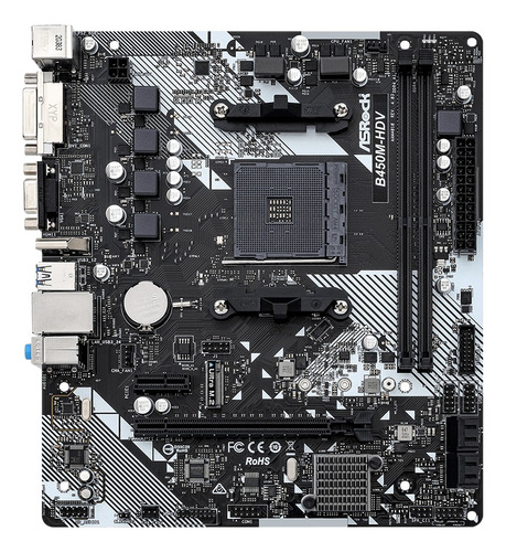 Placa Madre Asrock B450m-hdv R4.0, Pcie 3.0, M.2, Micro-atx