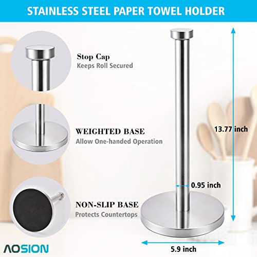 Portarrollos De Papel De Acero Inoxidable Aosion, Pack De