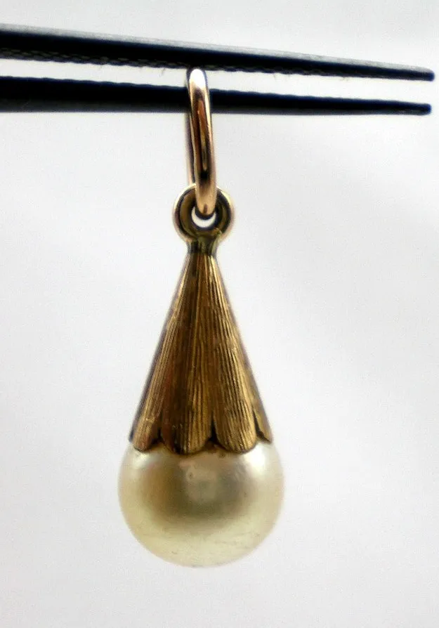 Dije De Oro 18 Kt Y Perla Natural