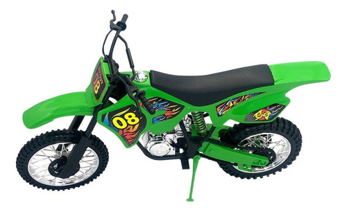 Moto De Brinquedo Com Apoio Lateral Grande 36cm Cross Verde