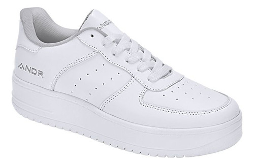 Zapato Casual W98909pr Alto Logo Depiso Blanco Agujetas