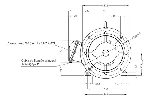 Motor Weg 10cv Trifásico 220/380v 2 Polos Alta Rotação B35d