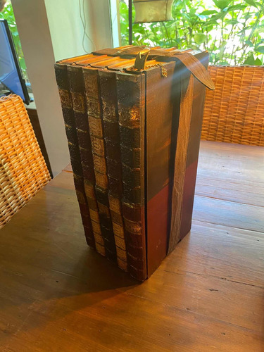 Caja Porta Cd Deco Lomo Libros Estilo Antiguo Vintage 40x20