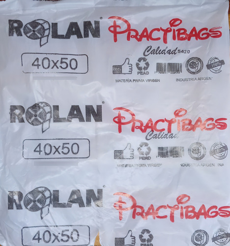 Bolsa de camiseta reforçada 50x70 e 6000 x 5 unidades. Rolan