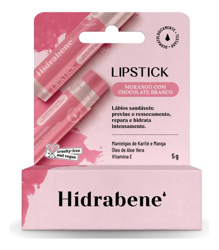 Stick Labial Hidratante Sabor Morango C/ Chocolate Branco 5g