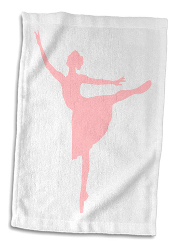 3d Rose Single Pink Ballerina Toalla De Mano Sobre Fondo Bla