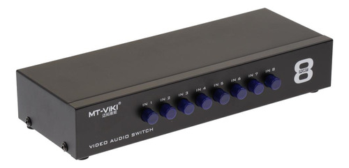 1 Paquete Av Switch 8 En Un Out Audio Video Selector Metal