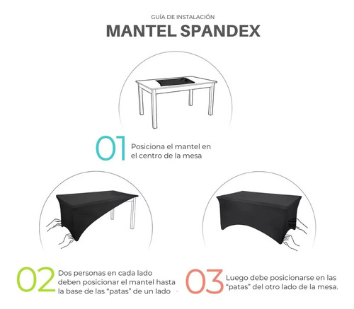 Funda De Mantel Tela Spandex Mesa 6tf 180x77x74cm Eventos