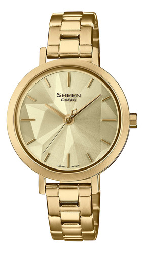 Reloj Mujer Casio She-4558g-9audf Sheen Color de la correa Dorado Color del bisel Dorado Color del fondo Dorado