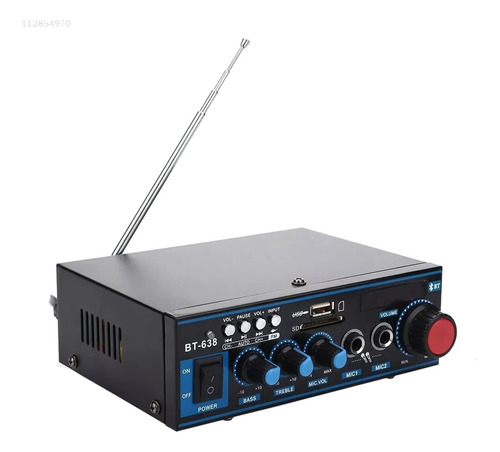 Mini Amplificador Bt-638 Bluetooth Karaoke Digital Hifi 2ch