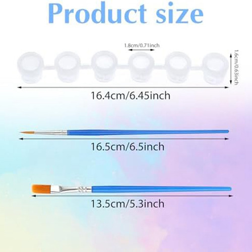 Juego De 60 Botes De Pintura Vacíos De 3 Ml Con 30 Pinceles,