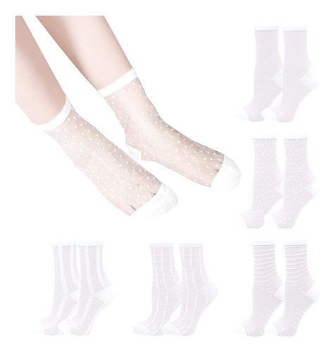 Calcetines Transparentes Para Mujer,calcetines De Nailon X 5