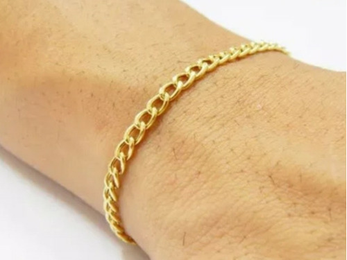 Pulseira Grumet 4mm Largura Ouro 18k 21cm 4.30 Gramas!