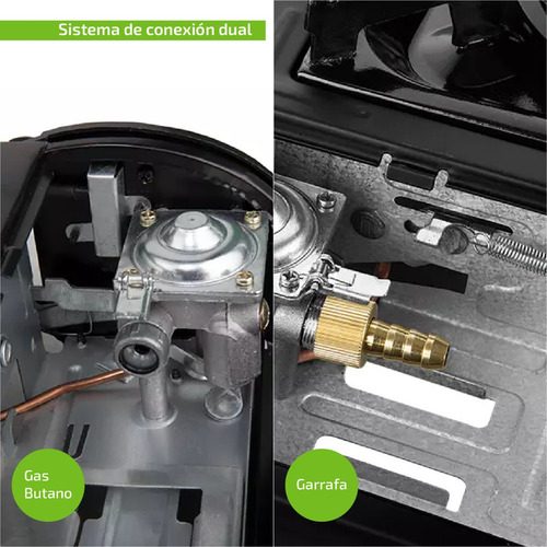 Imagen 11 de 12 de Anafe Portatil 2 Hornallas Quemadores Camping Adaptador Dual