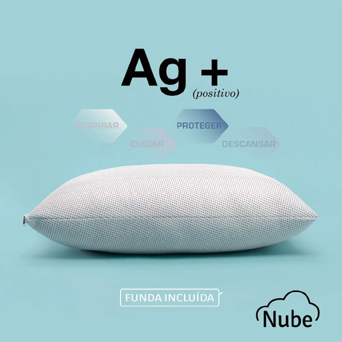Imagen 1 de 8 de Almohada De Vellon Antibacterial Nube Ag+ 70cm X 50cm