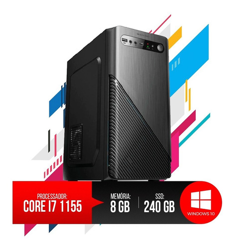 Desktop Pc Intel I7 1155, 8gb Ram, Hd Ssd 240gb Gtx 1050 2gb