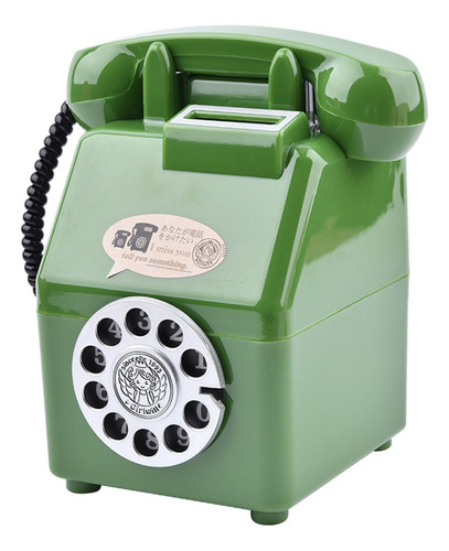 Hucha De Teléfono Retro, Bote De Ahorro De Dinero De Verde
