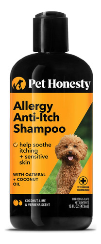 Pet Honesty Allergy Champu Antipicazon Para Perros Y Gatos,