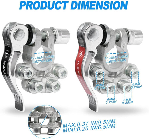 Bornes De Apretado Rápido Para Batería Auto Camión Bus 