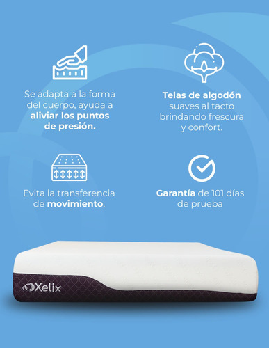 Colchón Crocus Queen Memory Foam En Caja, Confort Suave