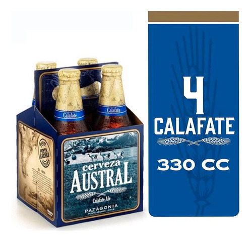 Pack 4 Cerveza Austral Calafate Botella 330cc