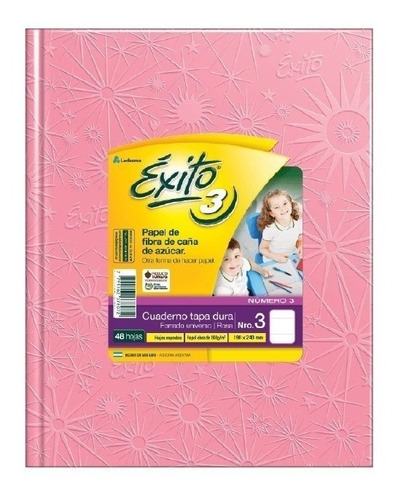 Cuaderno Abc Exito E3 19x24 Cm 48 Hojas Forrado Rosa Rayado