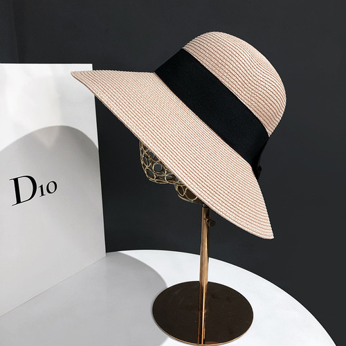 Sombrero De Paja De Playa De Verano Para Mujer Con Ala Ancha