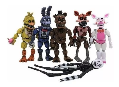 Kit 6 Bonecos Animatronics Five Nights At Freddy's Nightmare no