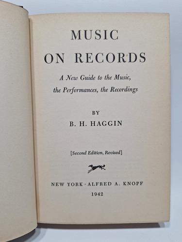 Antiguo Libro Music On Records En Inglés 1942 Le835