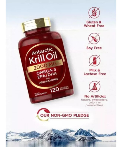 Óleo De Krill Antártico 2024 2000 Mg 120 Cápsulas