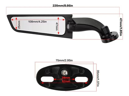 Espejos Tipo Alerón Tunning Motos Honda Yamaha Suzuki
