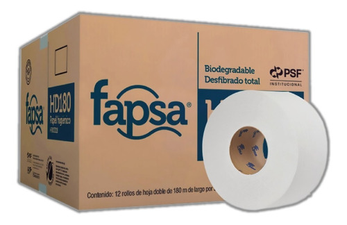 Caja De Papel Higiénico Fapsa 180 Mts Rollo Hb03318