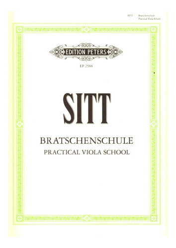 Hans Sitt: Practical Viola School / Bratschenschule.