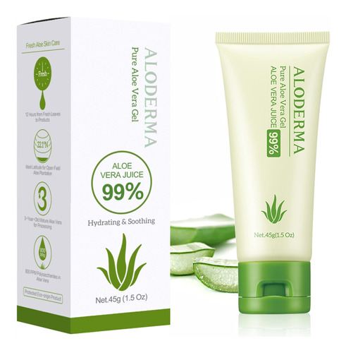 Aloderma 99 % Gel De Aloe Vera Orgánico Usda, Embotellado De