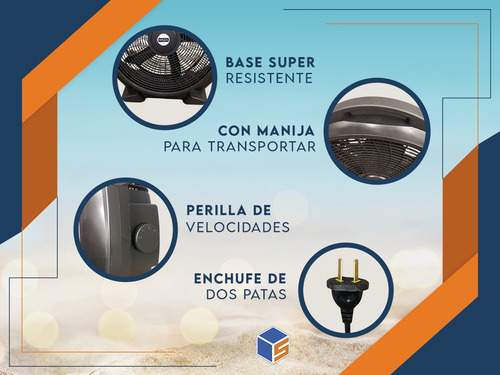 Ventilador De Piso Semi Industrial Turbo Negro Con 5 Palas