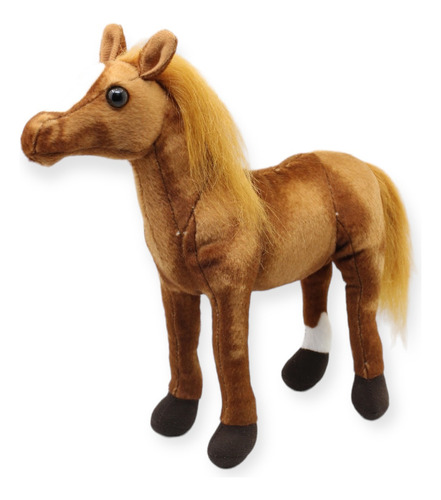 Caballo De Peluche Café Con Sonido Suave Juguete De 32cm Color Marrón