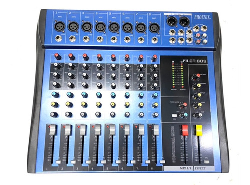 Mesa De Som Phoenix 8 Canais Balanceada Com Efeito 110v Novo