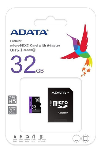 Combo 2 Memoria Micro Sd 32 Gb Adata Clase 10 A1