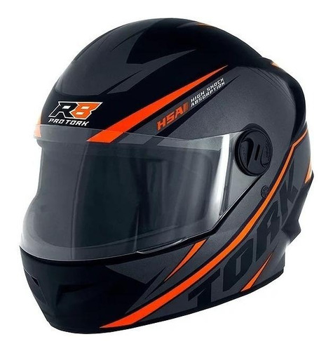 Capacete para moto  integral Pro Tork New Liberty  R8  preto e laranja r8 tamanho 58 