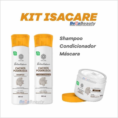 Kit Capilar Isacare Cachos Poderosos Shampoo+condic+máscara