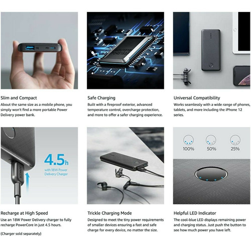 Batería Externa Anker 10000 20w Para iPhone 11 / Pro / Max