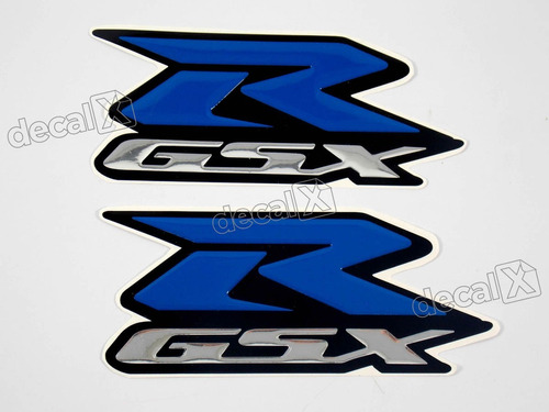 Par Emblema Adesivo Compatível Gsxr Azul Resinado Re28