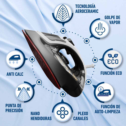 Plancha De Vapor Oster® Con Tecnología Aerocerámica Gcstac69 Color Gris
